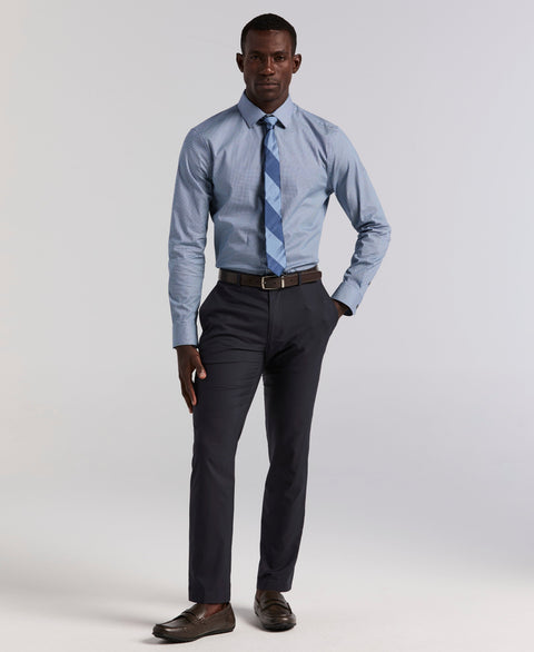 Tile Geo Print Cotton Shirt (True Navy) 