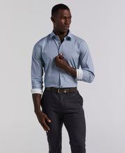 Tile Geo Print Cotton Shirt (True Navy) 