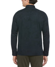 Tonal Floral Print Jacquard Shirt (Black) 