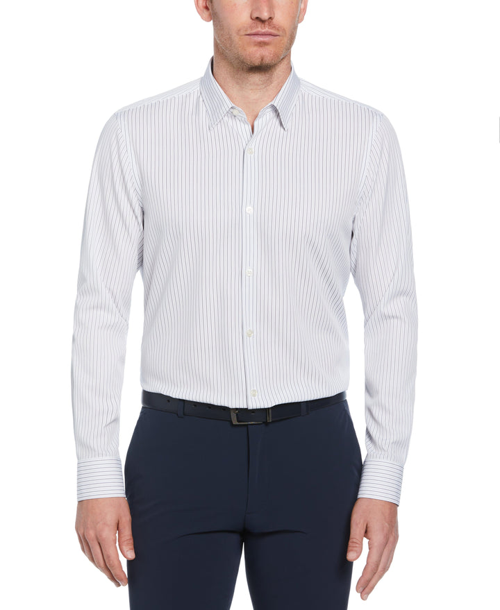 Total Stretch Bi-Color Pinstripe Shirt (Bright White) 