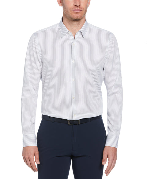 Total Stretch Bi-Color Pinstripe Shirt (Bright White) 