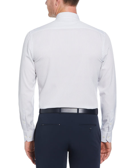 Total Stretch Bi-Color Pinstripe Shirt (Bright White) 