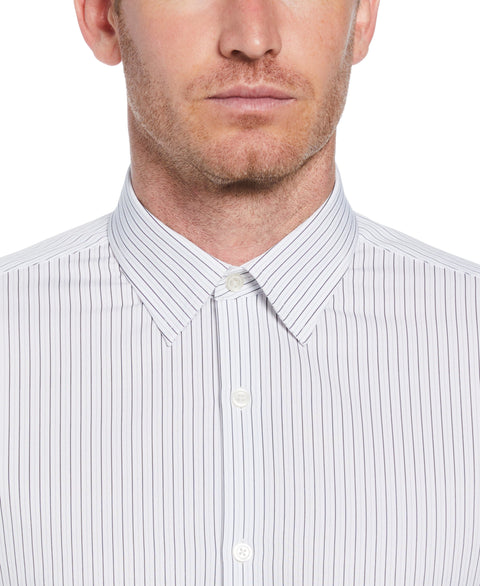 Total Stretch Bi-Color Pinstripe Shirt (Bright White) 