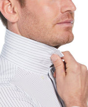 Total Stretch Bi-Color Pinstripe Shirt (Bright White) 