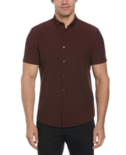 Total Stretch Diagonal Flower Print Shirt (Russet Brown) 