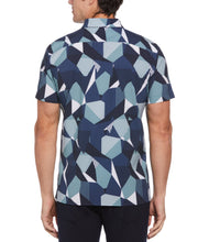 Total Stretch Exploded Geometric Print Shirt (Dark Sapphire) 