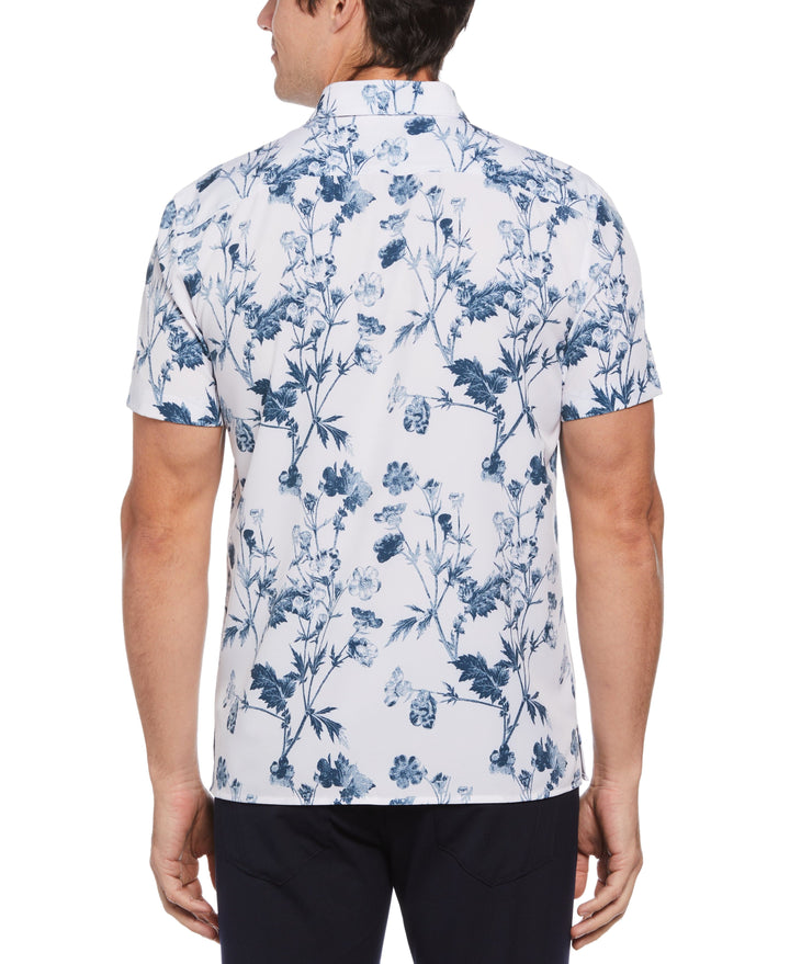 Total Stretch Floral Print Shirt (Sargasso Sea) 
