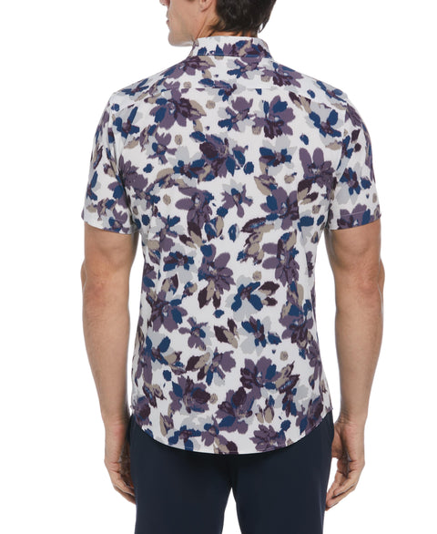 Total Stretch Moisture-Wicking Floral Print Shirt (Egret) 