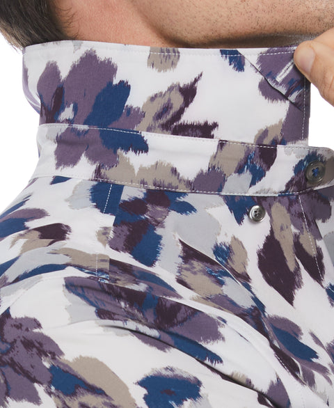 Total Stretch Moisture-Wicking Floral Print Shirt (Egret) 