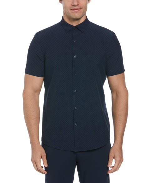 Total Stretch Circle Geo Print Shirt (Dark Sapphire) 