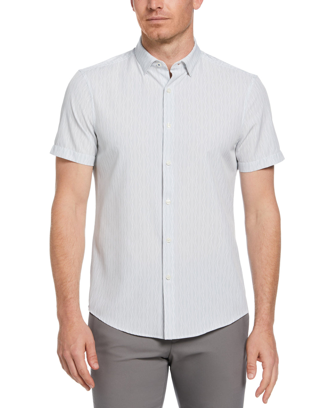 Total Stretch Geo Print Shirt (Almond Milk) 