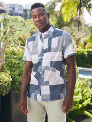 Total Stretch Geometic Print Shirt