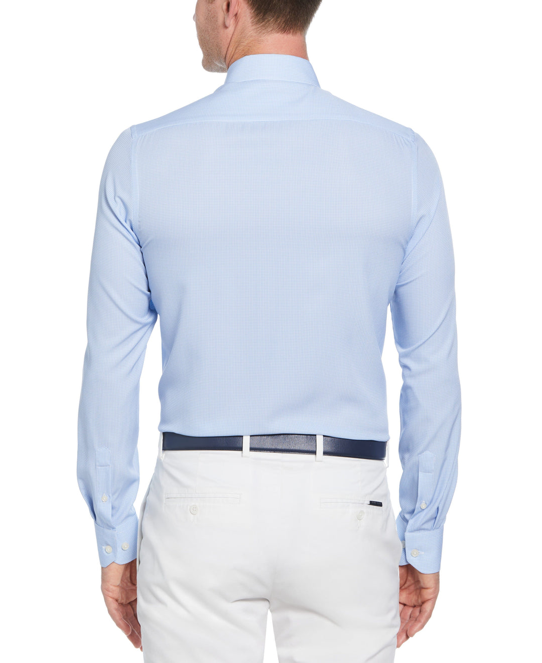 Total Stretch Micro Check Print Shirt (Lt. Blue) 