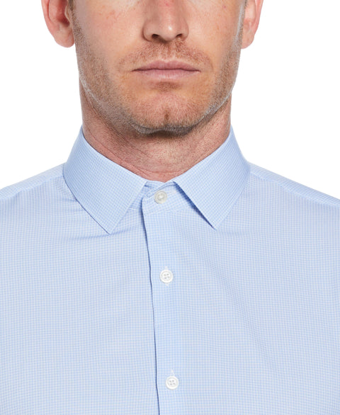 Total Stretch Micro Check Print Shirt (Lt. Blue) 