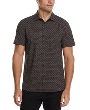 Total Stretch Micro Motif Print Shirt (Black) 