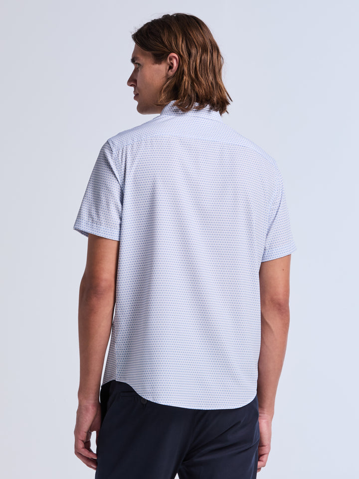 Micro Window Print Short Sleeve Shirt (Bright White) 