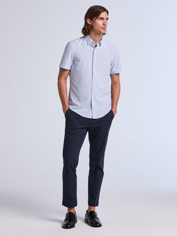 Micro Window Print Short Sleeve Shirt (Bright White) 