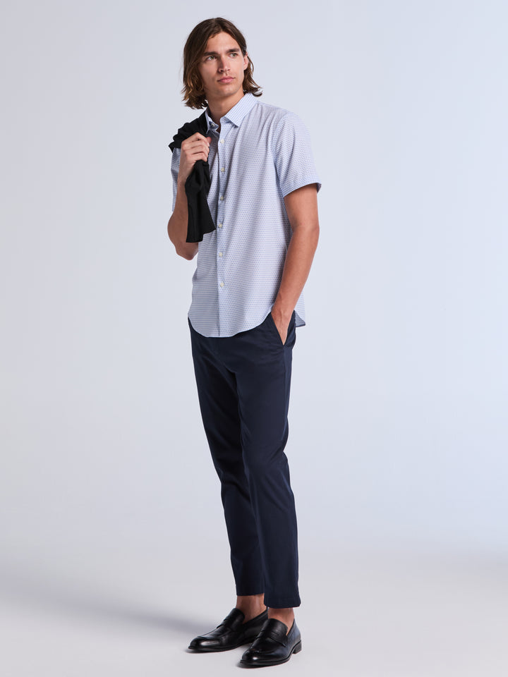 Micro Window Print Short Sleeve Shirt (Bright White) 