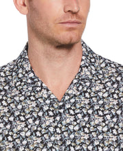 Total Stretch Mini Floral Print Shirt (Black) 
