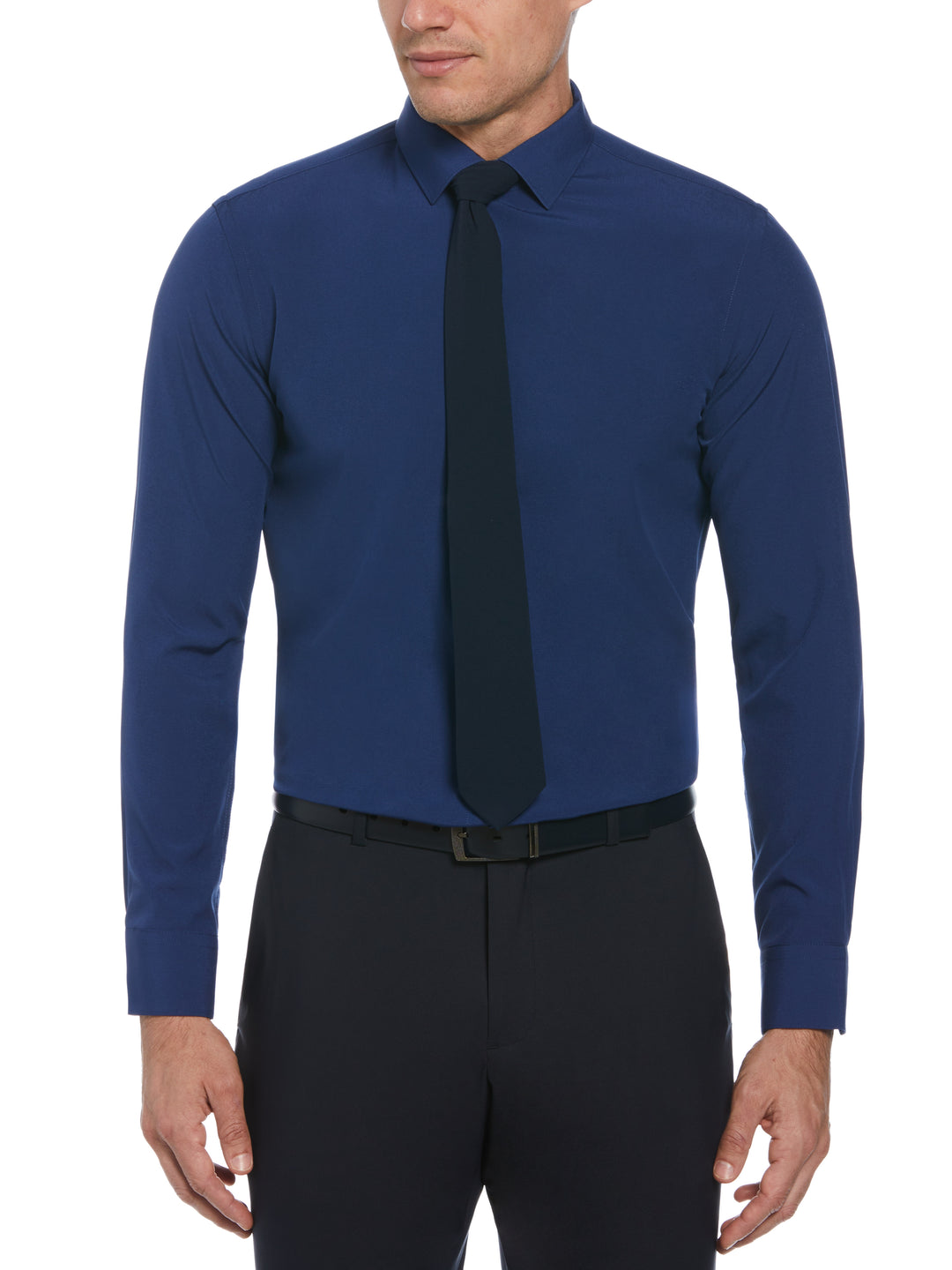 Slim Fit Total Stretch Performance Dress Shirt (Blue) 