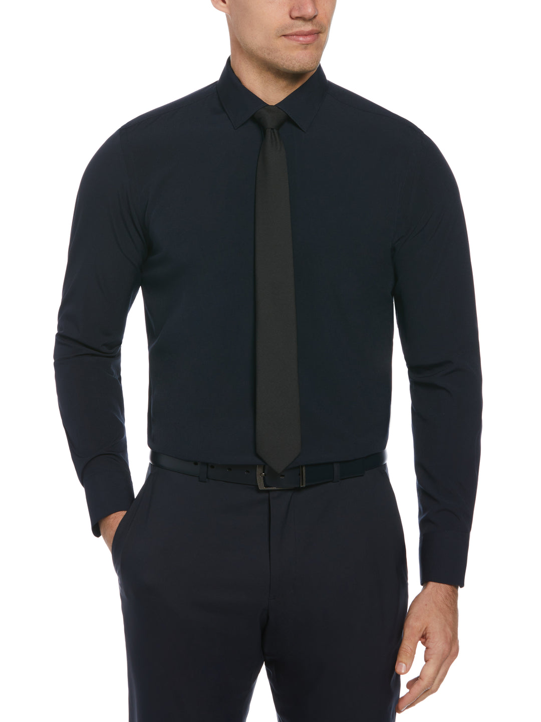 NAVY TOTAL STRETCH MODALUX DRESS SHIRT (Navy) 