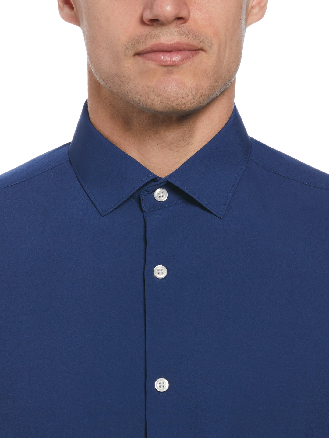 Slim Fit Total Stretch Performance Dress Shirt (Blue) 