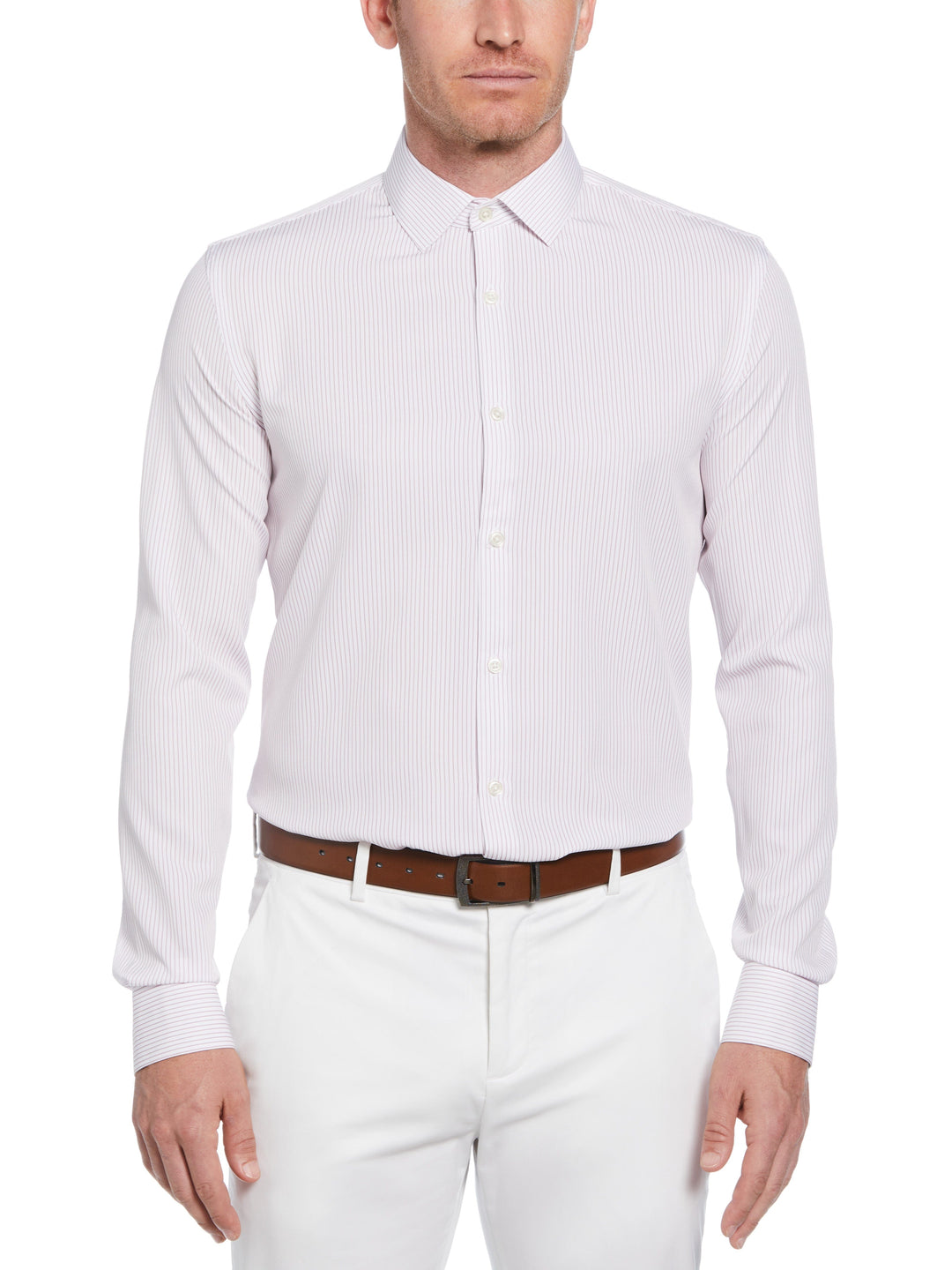 Total Stretch Pink Stripe Print Shirt (Pink) 