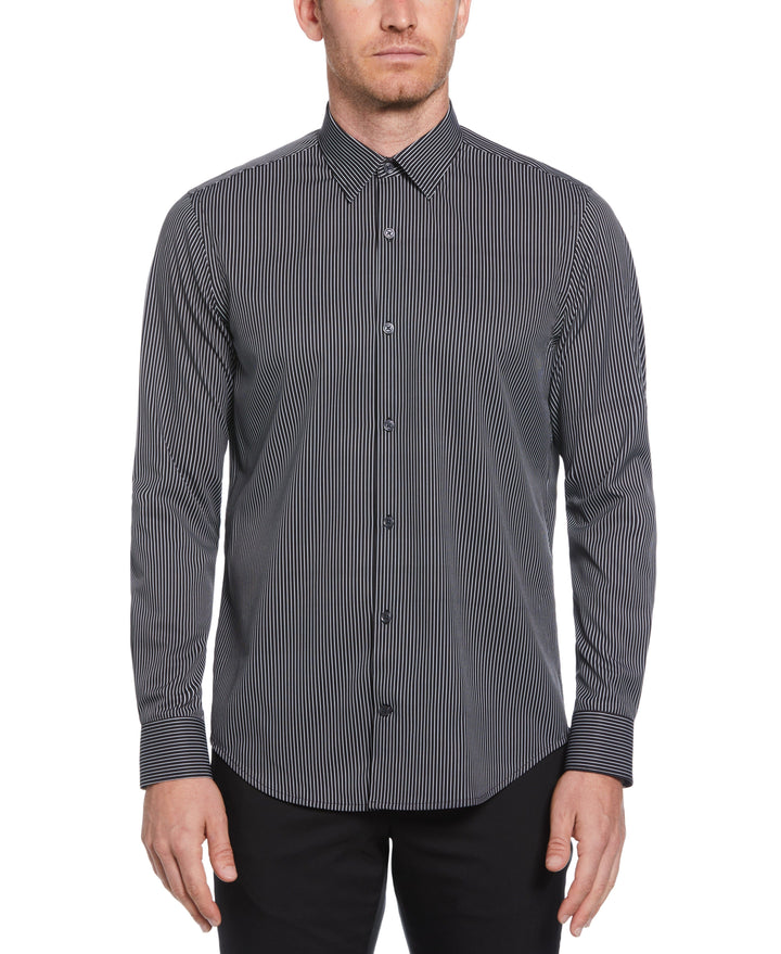 Total Stretch Pinstripe Shirt (Black) 