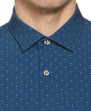 Total Stretch Rolled Sleeve Micro Geometric Shirt (Titan) 
