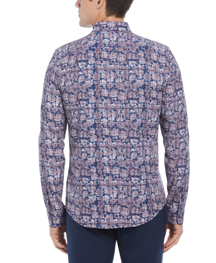 Total Stretch Slim Fit Abstract Floral Print Shirt (Flint) 