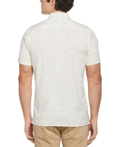 Total Stretch Abstract Strokes Shirt (Egret) 