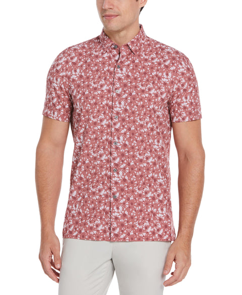 Ditsy Floral Print Stretch Shirt (Roan Rouge) 