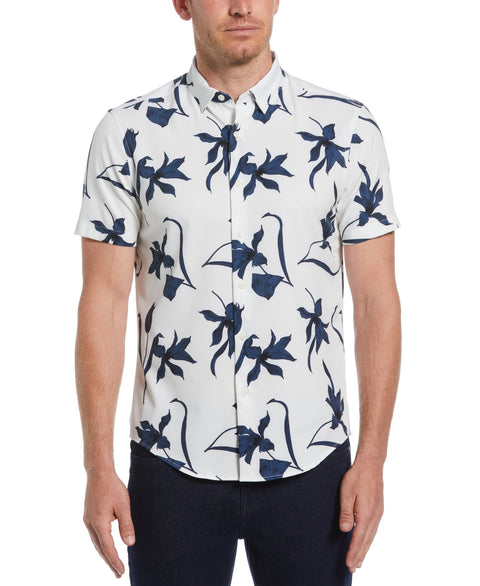 Total Stretch Floral Print Shirt (Egret) 