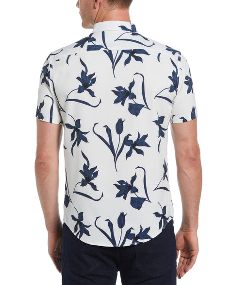Total Stretch Floral Print Shirt (Egret) 