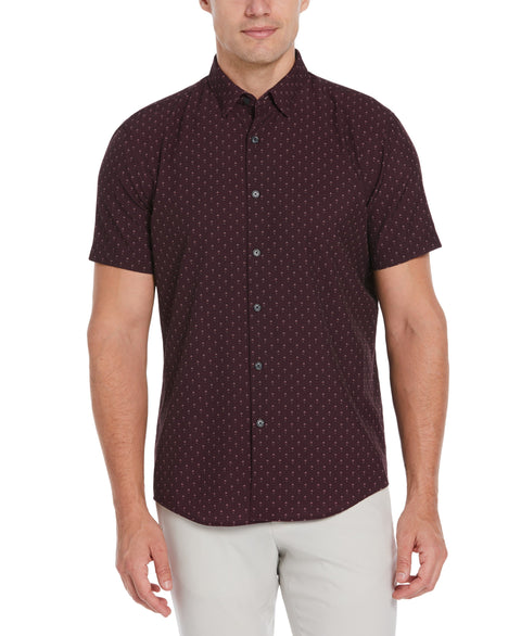 Total Stretch Slim Fit Geo Print Shirt (Port) 