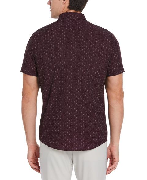 Total Stretch Slim Fit Geo Print Shirt (Port) 