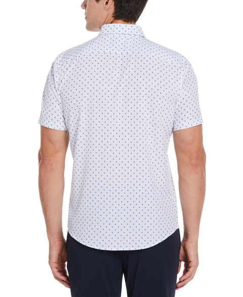 Total Stretch Slim Fit Geo Print Shirt (Bright White) 