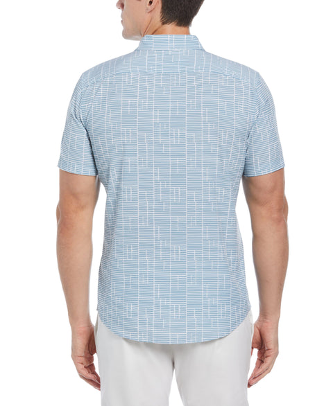 Total Stretch Slim Fit Geo Tile Print Shirt (Citadel) 