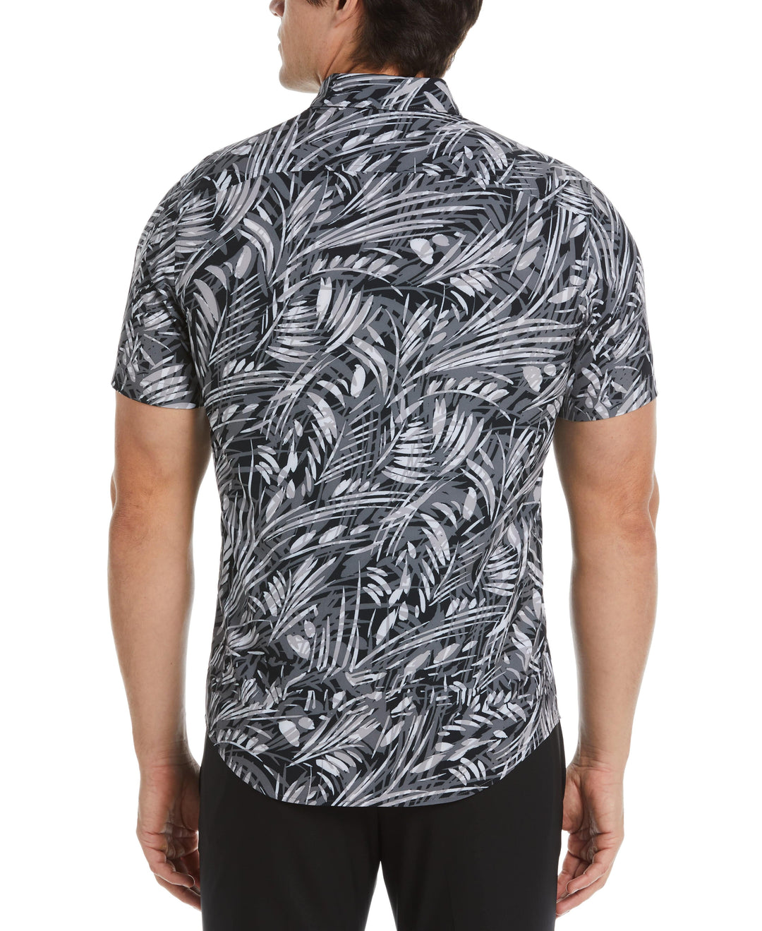 Total Stretch Slim Fit Leaf Print Shirt (Drizzle) 
