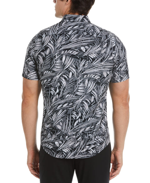 Total Stretch Slim Fit Leaf Print Shirt (Drizzle) 