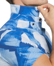 Slim Fit Paint Mark Print Stretch Shirt (Nautical Blue) 