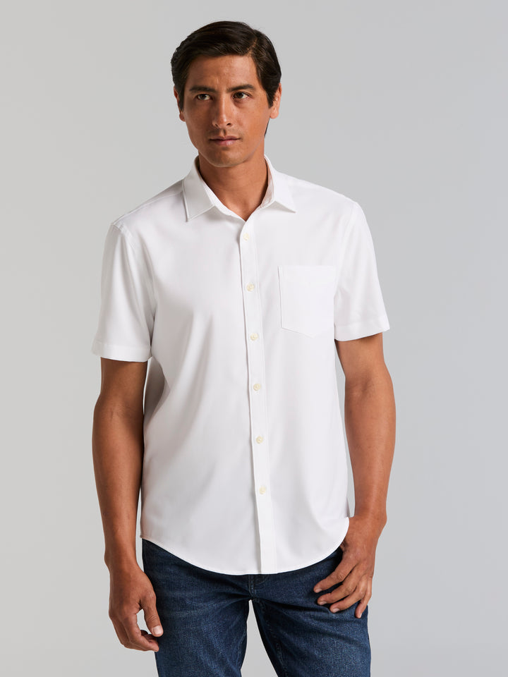 Total Stretch Slim Fit Solid Shirt (Bright White) 