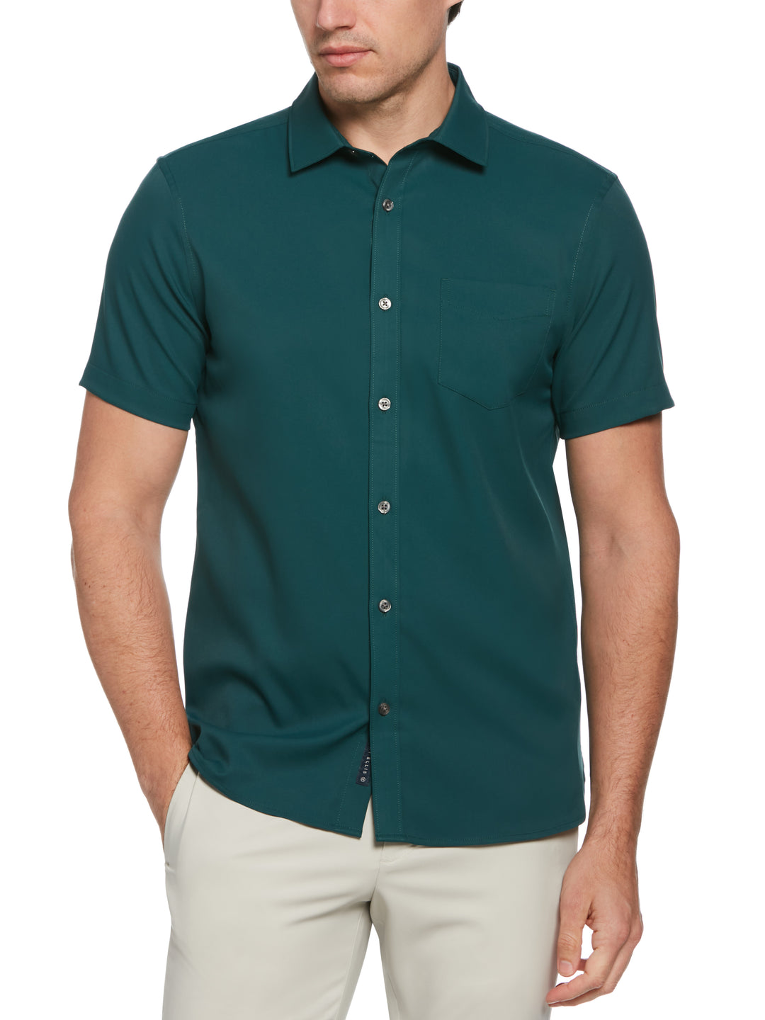 Total Stretch Slim Fit Solid Shirt (Sea Moss) 