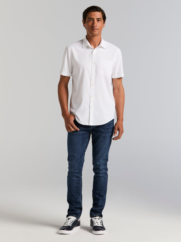 Total Stretch Slim Fit Solid Shirt (Bright White) 
