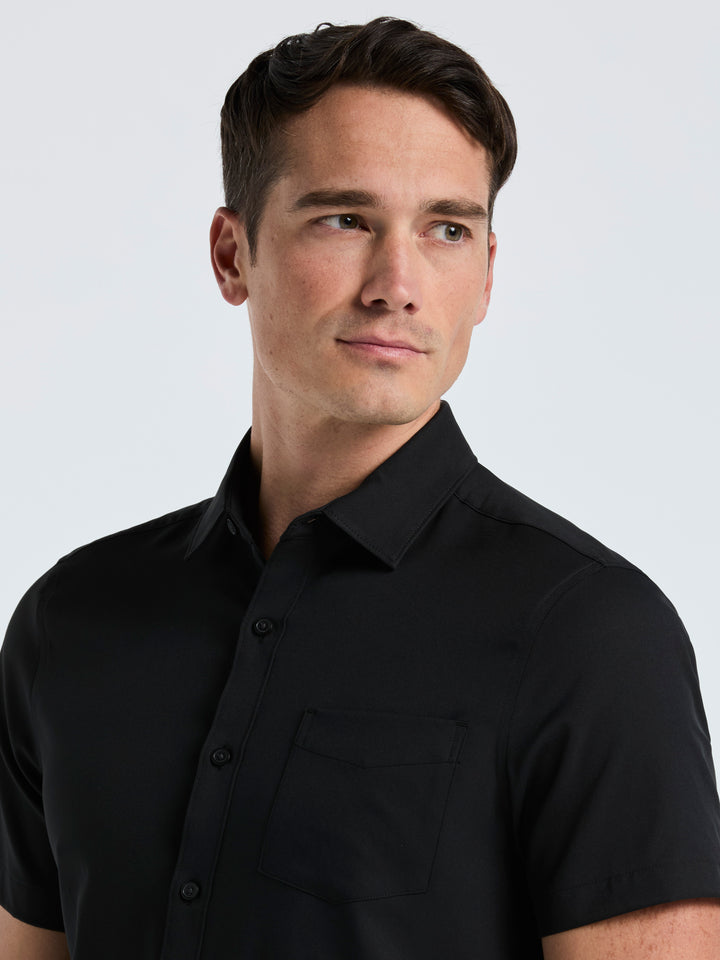 Total Stretch Slim Fit Solid Shirt (Black) 