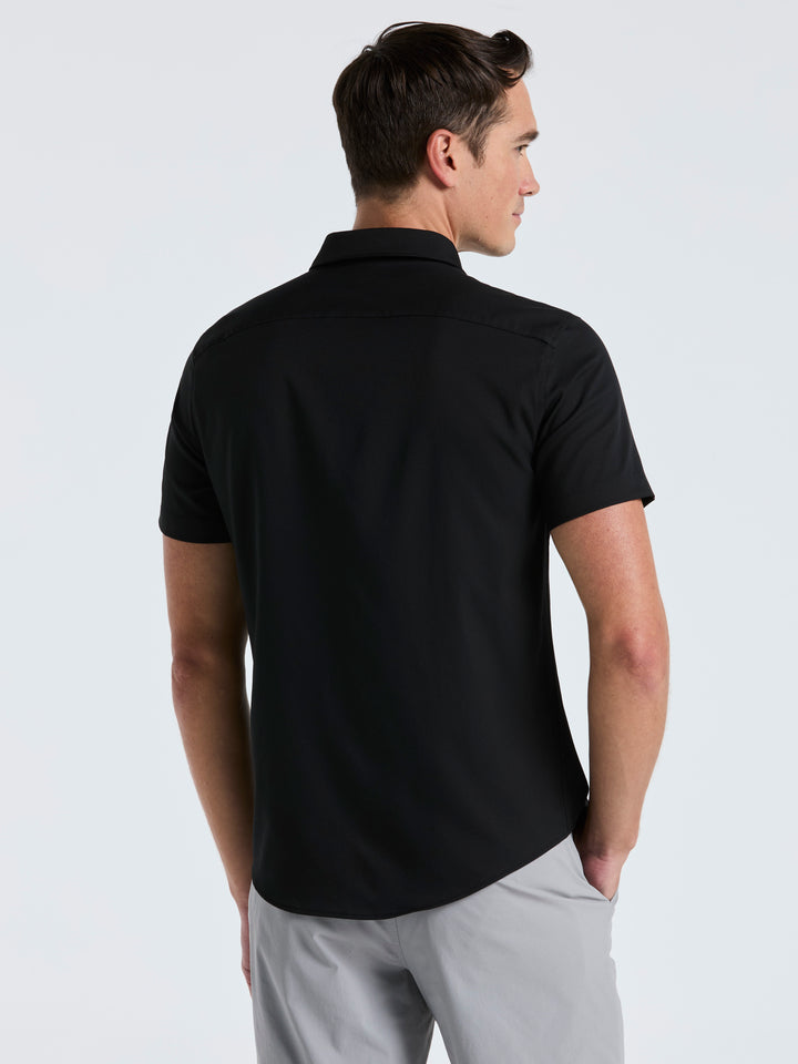 Total Stretch Slim Fit Solid Shirt (Black) 