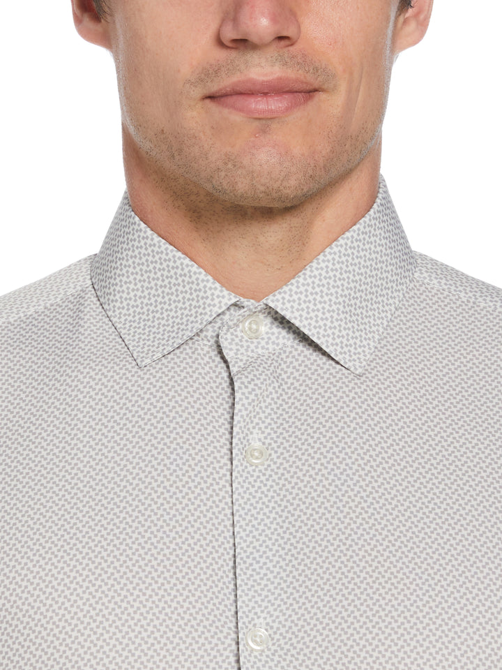 Total Stretch Square Microprint Shirt (Taupe) 