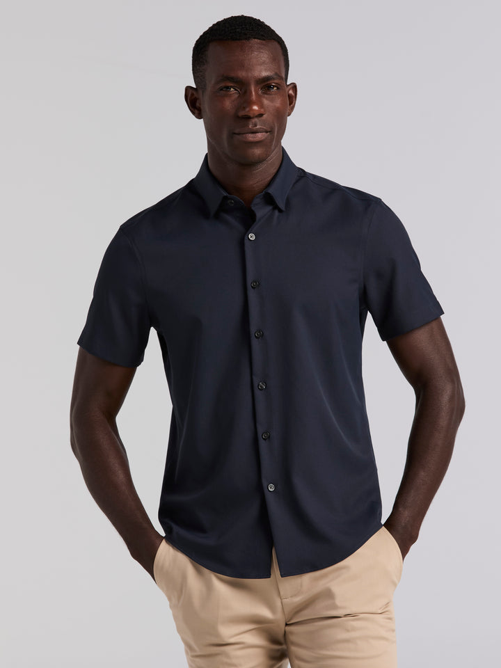 Total Stretch Twill Solid Shirt (Dark Sapphire) 