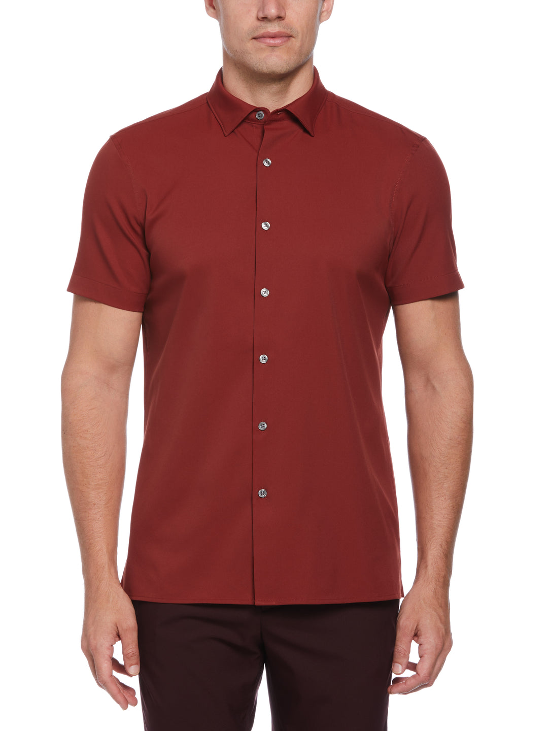 Total Stretch Twill Solid Shirt (Fired Brick) 