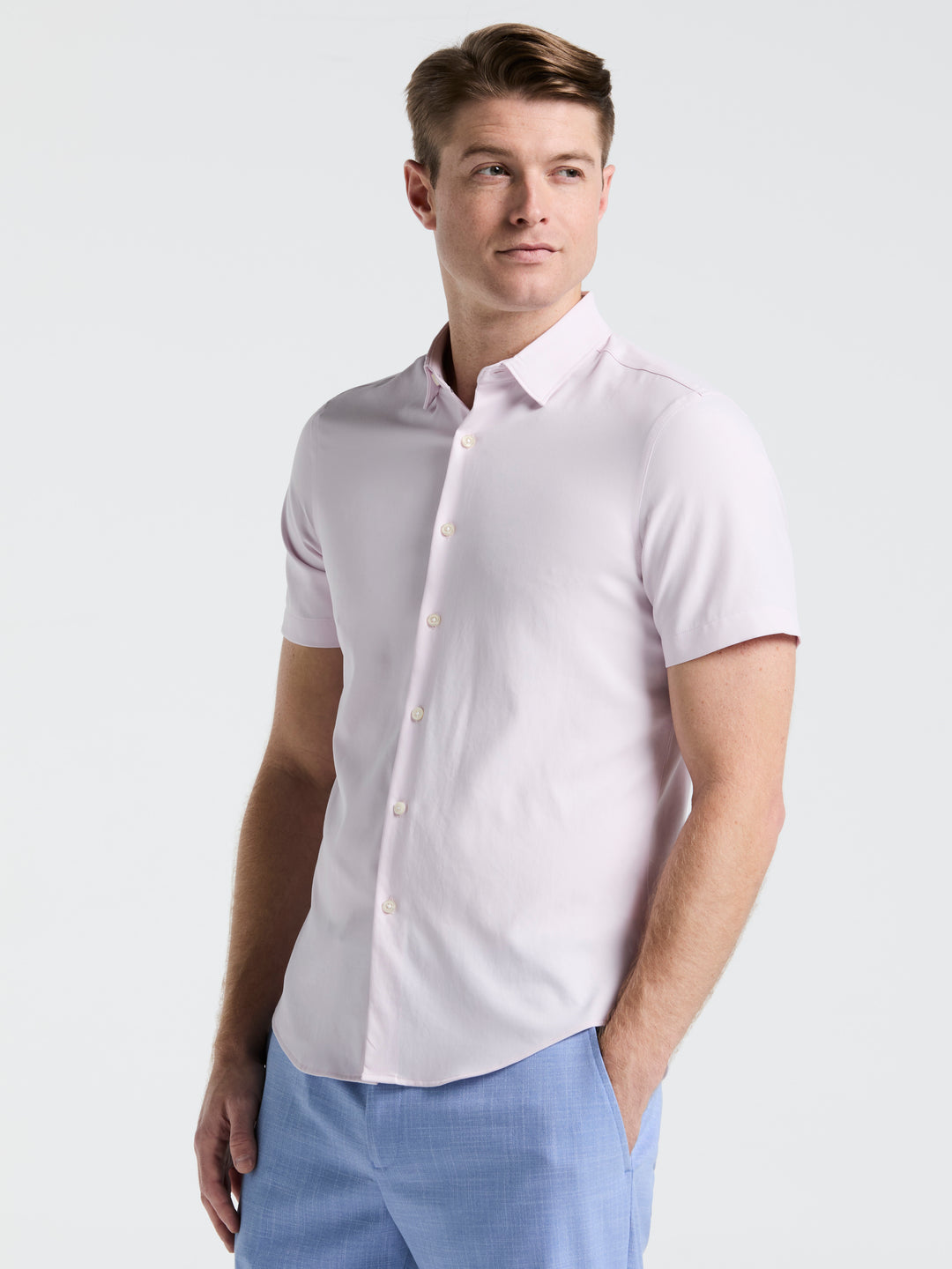Total Stretch Twill Solid Shirt (Orchid Ice) 
